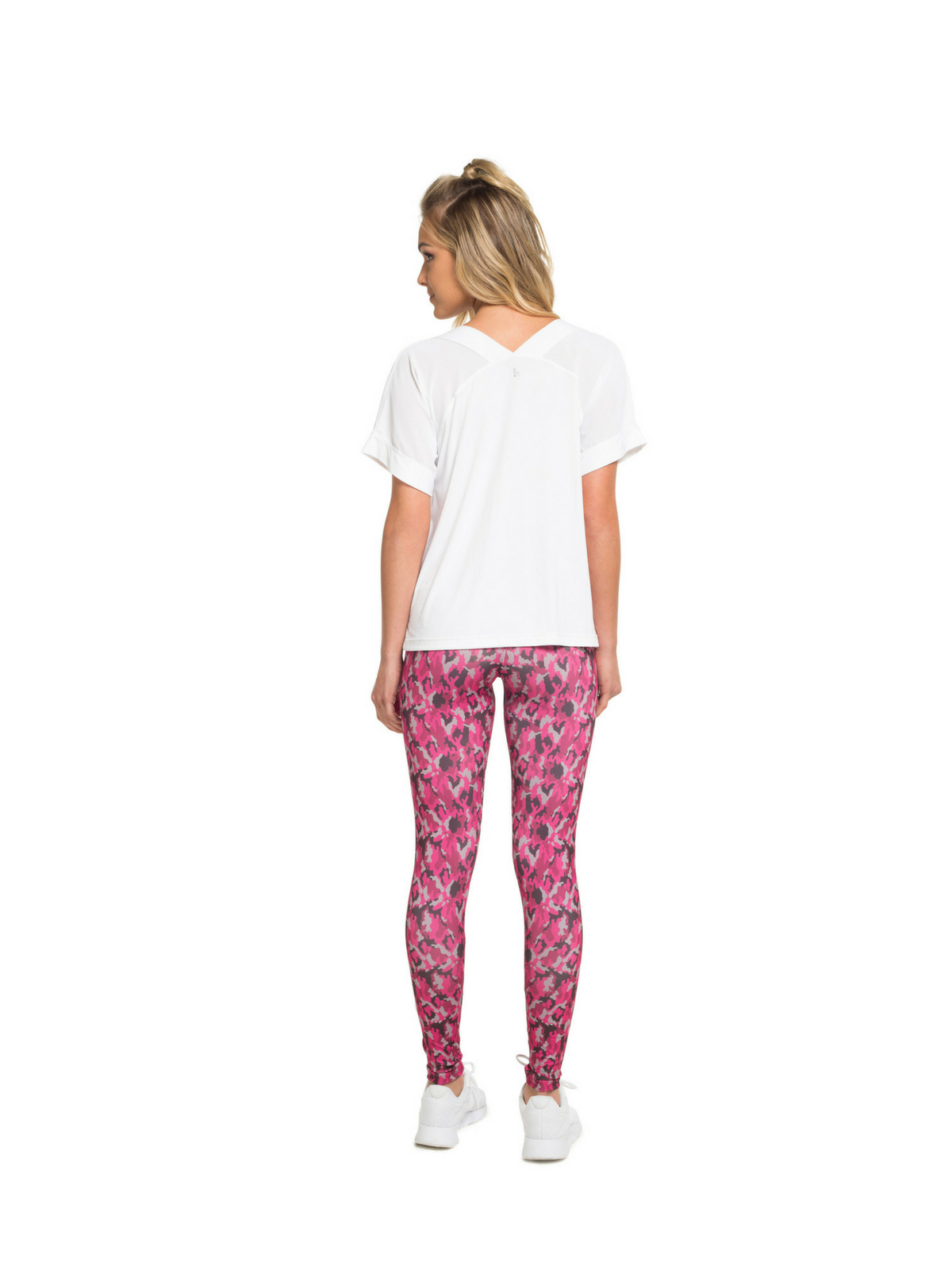 Pink camo patterned leggings