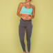 Grey and turquoise ankle length leggings