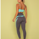 Grey and turquoise ankle length leggings